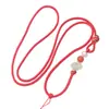 Corda para Colar Amuleto da Sorte Rosto Sorridente, Cordão para Colar Pingente de Jade Versátil Estilo Chinês, Pingente de Joia Trançado, Cordão de Pescoço Dourado Atacado