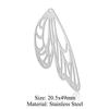 5 Piezas/Paquete Alas Mariposa Acero de Titanio Colgante Polilla Accesorios para Joyería DIY Colibrí Serpiente Colgante de Collar de Acero Inoxidable