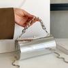 Ins Internet Popular Bolsa de Pão Brilhante Feminina Nova Moda Corrente Ombro Transversal Cilíndrica Bolsa Nicho Transfronteiriça Bolsa Cartucho de Caneta para Mulheres