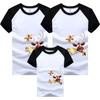 Ropa para padres e hijos camiseta de manga corta de cuello redondo y manga raglán con combinación de colores gxchristmas Navidad personalizada caricatura ropa infantil estilo europeo y americano