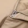Pantalones gruesos de otoño e invierno para hombre, fibra elástica, algodón, rectos, de tiro medio, lavados, color liso, caqui de otoño, pantalones casuales para hombre