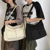 Bolsa de Lona Transfronteriza de Gran Capacidad para Mujer Ins Marca de Moda Estilo Ropa de Trabajo Bolso de Hombro Cruzado para Hombre Bolso Casual de Lona