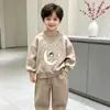 Conjunto Informal de Moda para Niños 2026 Nueva Sudadera de Cuello Redondo y Pantalones Jogger, Elegante Conjunto Deportivo de Dos Piezas Streetwear