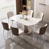 Mesa de Jantar em Pedra Sinterizada de Luxo Leve Italiana para Casa, Minimalista Moderna, Amigável para Apartamentos Pequenos, Quadrada e Redonda Conversível, Extensível, Mesa de Jantar Modelo Novo