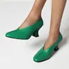 Zapatos de Bruja de Primavera y Otoño Punta Cuadrada Boca en V Tacones Altos Zapatos Individuales de Boca Profunda para Mujer Zapatos para Mujer Versátiles JGB2021N0007006