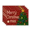 Tapete de Mesa Amazon Transfronterizo Patrón de Reno Navideño y Muñeco de Nieve Decoración de Mesa Manteles al por Mayor