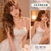 Diyi Miao Si Lingerie Sexy Estilo Puro Desejo Vestido de Noite com Alça para Mulheres Maduras Seda de Gelo Roupa de Casa Conjunto de Pijama A262