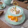 Juego de Taza y Platillo de Café Cerámica Lujo Ligero Porcelana Fina Taza para Té de Flores Plato Estilo Nórdico Británico Lujo Fresco Taza para Té Negro de la Tarde