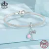 Colgante Original Aiful Fitness de Tres Piezas Plata de Ley S925 DIY Cuentas Kettlebell Voleibol Mancuerna Accesorios de Cuentas Sueltas