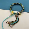 Cuerda de Mano de Xizang Cuerda de Algodón para Frotar la Mano Cuerda de Mano de Colores Pulsera de Estilo Étnico Tejida a Mano Adorno de Xizang Pulsera de Thangka