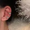 Exquisitos Clips para Orejas sin Perforación de Circonita para Mujer, Puños para Orejas de Nicho de Alta Gama sin Dolor, Pendientes y Accesorios para Orejas Versátiles de Lujo Ligero