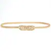 Cinto de Metal Feminino Decoração Fina Versátil Corrente de Cintura para Saia Elástico Acessórios de Vestido Cinto