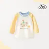 Camiseta de Manga Larga para Bebé Ropa de Primavera y Otoño Ropa Interior Infantil Algodón Puro Capa Base para Bebé Pijama de Niña Body de una Pieza para Niño
