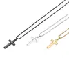 Colar com Pingente Cruzado Bicolor de Aço Inoxidável Novo Transfronteiriço Banhado a Ouro 18K Sem Desbotamento Joia Clássica Personalizada