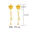Pendientes de Loto Estilo Chino para Mujer, Hilos Florales Vintage para Oreja, Diseño de Imitación de Oro Arena Estilo Antiguo, Populares en Xiaohongshu