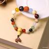 Pulseira de Contas de Buda de Círculo Único com Dezoito Sementes de Bodhi, Estilo Celebridade da Internet, Estilo Étnico com Sementes de Rudraksha, Atacado para Homens e Mulheres