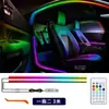 Luz de Moldura de Porta de Carro, Luz Ambiente Led de Janela, Luz de Ambiente de Carro Modificada com Fluxo de Luz Fantasma Fiação Sem Fio Invisível Livre de Fios
