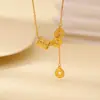 Collar de Moneda con Forma de Cintura Chapado en Oro de Plata de Ley S925 Yuebao Jewelry con Patrones Intrincados, Lujo Ligero y Sensación de Alta Gama, Directo de Fábrica