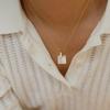 Xl382 Ballena Lluvia Joyería Mosaico Cuadrado Estilo Europeo y Americano Estilo Hong Kong Concha Collar Casual Cadena Clavícula Acero Titanio Chapado 18K