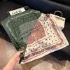 Pañuelo de Seda 70 Cuadrado Moda Coreana de Alta Gama Versátil Profesional Seda Sintética Pequeño Pañuelo de Cuello Estampado Retro Pañuelo de Seda para Mujer