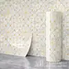 Pegatinas de pared autoadhesivas IXPE transfronterizas, color blanco roto con finos detalles de pan de oro, rollo renovador de papel tapiz brillante, venta al por mayor