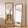 Espejo de Cuerpo Entero Estilo Antiguo Medio Espejo de Piso para Hogar Dormitorio Sin Taladro de Pie Colgante de Pared Espejo para Vestir Espejo de Vestidor para Tienda de Ropa