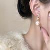 Flor nieve largo copo de nieve perla clip de oreja Sin aretes perforados aretes para rostro cuadrado redondo de mujer 2024 Nuevo