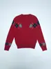 Suéter acolchado de nuevo estilo otoñal con cuello en V profundo Negro/Rojo/Gris