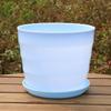 Vaso de Flor de Plástico com Prato, Vaso Grande de Plástico Resinado para Plantas Verdes e Suculentas, Adequado para Uso Doméstico na Varanda