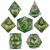 Dados de resina de areia movediça transfronteiriços líquidos DND Dungeons and Dragons TRPG jogo de mesa terno de dados grupo de corrida Csulu