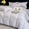 Conjunto de Cama de Quatro Peças de Seda Lavada de Verão Seda Gelo Estilo Nórdico Produtos de Cama para Dormir Nu Capa de Edredom Lençol Jogo de Três Peças Masculino Cobre Leito