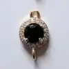 Chapado en Cobre Color Oro Verdadero 18K Pulsera Redonda de Circonita Colgante Doble Collar Pendientes de Cristal Material para Hacer Pendientes DIY Accesorios