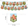 Decoración de Fiesta de Cumpleaños con Tema de Dinosaurios Banderín Colgante Bandera para Pastel Set de Globos
