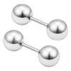 Pendiente de aleación de titanio F136 con rosca externa y doble bola, para oreja, con forma de uña, bola simple, mini pendiente invisible con forma de mancuerna, barra de doble bola