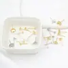 Pendiente de Perla con Aguja de Plata s925 Montura de Tachuela Chapado en Oro de 18K Base de Montura Redonda para Perla Accesorios para Pendientes Personalización de Pendientes de Tachuela A64