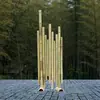 Soporte de bambú Estilo chino Creación de paisaje Decoración de boda Diseño de escena Pared de fondo Accesorios de decoración Creación ambiental Poste de tubo de bambú Balsa de bambú