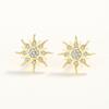 Aretes de girasol con diamantes de plata esterlina S925 Europa y Estados Unidos temperamento creativo caliente viento INS hebilla de oreja de girasol dorado