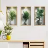 Pegatinas de Pared 3D Tridimensionales Pegatinas de Pared de Plantas en Maceta Decoración de Pared de Fondo de Sala de Estar Pegatinas de Pared Autoadhesivas Venta al por Mayor