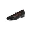 Versátiles y elegantes, zapatos Mary Jane de piel de vaca texturizada, colección otoño 2026, tacón bajo grueso, punta redonda, piel genuina, zapatos de mujer con una sola hebilla