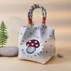 251 Modelos de Bolsas Quadradas Pequenas Populares Transfronteiriças, Bolsas de Lanche de Tricô Portáteis de Grande Capacidade para o Trabalho, Deslocamento e Sacolas de Presente
