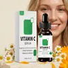 Sérum facial com Vitamina C, um sérum facial hidratante e umectante para uso diário, vem em frasco com conta-gotas