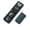 Bolsa con Cremallera Verde Oscuro Set de 6 Cortauñas Tijeras Negras Completas para Uñas Cortauñas Set de Manicura