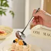 Acero Inoxidable 316 Cuchara de Champiñón Grado Alimenticio Vajilla Infantil Cuchara de Sopa Creativa Mango Largo Cuchara para Comer Estudiante Cuchara