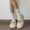 2026 Zapatos de Algodón Planos de Corte Bajo Forrados de Felpa para Mujer Cálidos Dulces con Lazo Ropa Exterior Mary Janes Estilo Coreano de Invierno