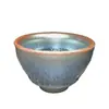 Xícaras de Chá Queimadas na Fornalha de Jianyang [Boca Dourada Dragão Kirin Azul Escama] Par de Xícaras com Caixa de Presente, Xícaras de Chá Cerâmicas à Base de Ferro com Esmalte Mineral Original