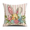 La Almohada de Pascua Más Popular de Amazon, Funda de Almohada Cuadrada Decorativa Combinada con Estampado de Conejo Feliz, Almohada Versátil para Sofá