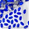 Nova Arte de Unhas Tendência Irregular 3*6 Ponta Dupla Fundo Plano Diamante Aurora Iridescente Gelo Champanhe Decoração de Unhas Strass