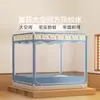 Mosquitero Fuanan con Techo Cuadrado y Tres Puertas para Verano, Adecuado para Dormitorios de Estudiantes, Uso Doméstico, con Soporte Anticaídas, Mosquitero Fijo y Plegable