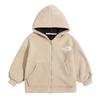 Jaqueta de Fleece para Meninos Primavera e Outono 2026 Novo Modelo Roupa de Outono com Capuz Jaqueta Grossa para Crianças