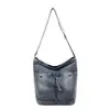 Bolsa Nueva de Mezclilla Otoño Bolsa Casual para Mujer Gran Capacidad Retro Bolso Tote de Color Contrastante Bolsa Suave Bolso de Hombro Cruzado de Moda
